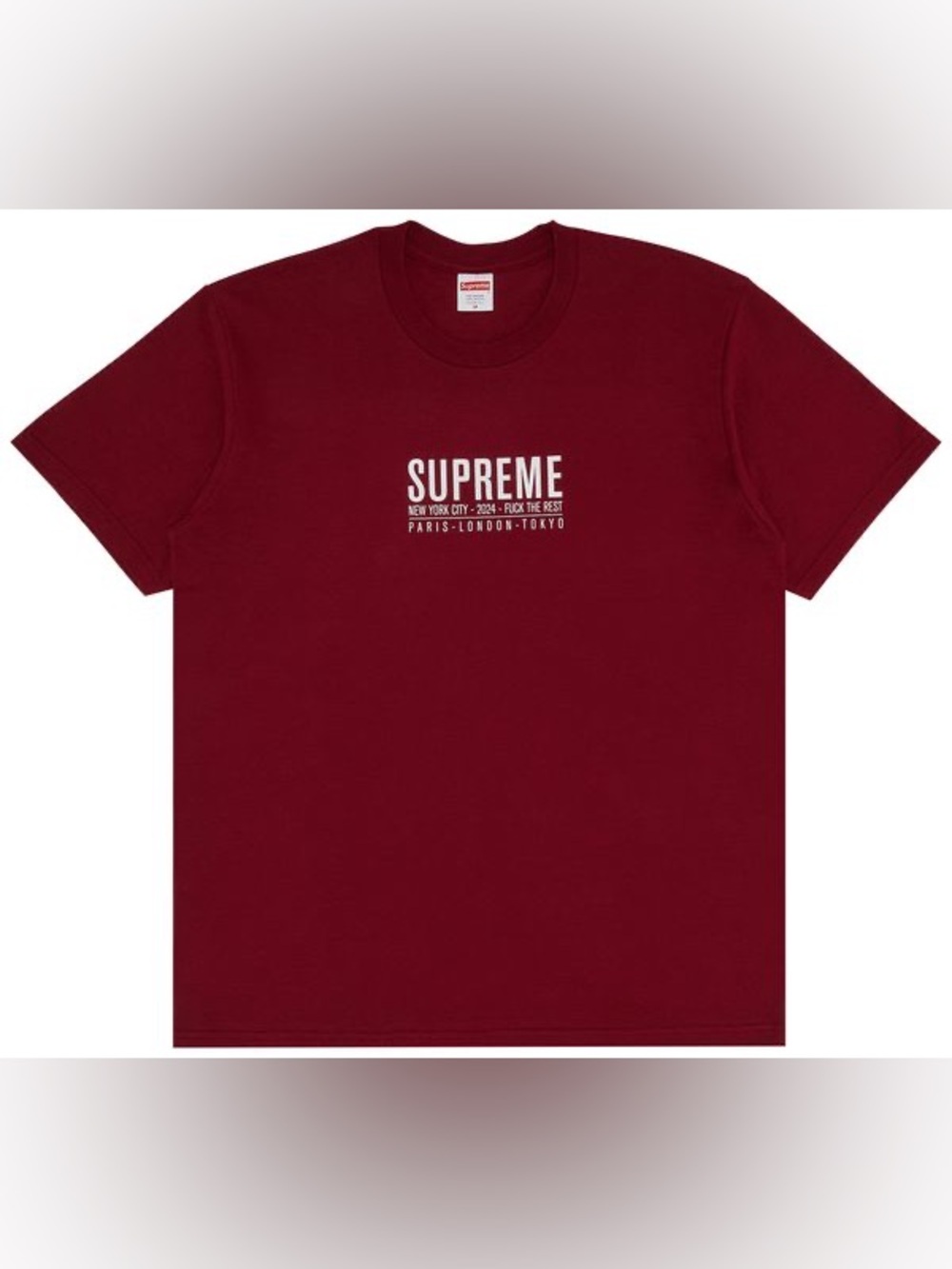 2024 Supreme Paris Tee 'Cardinal' Size L